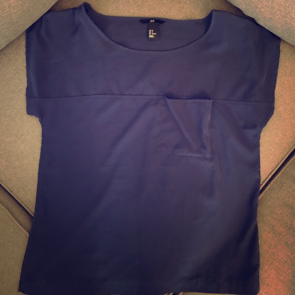 H&M Navy Blue Box Fit Blouse